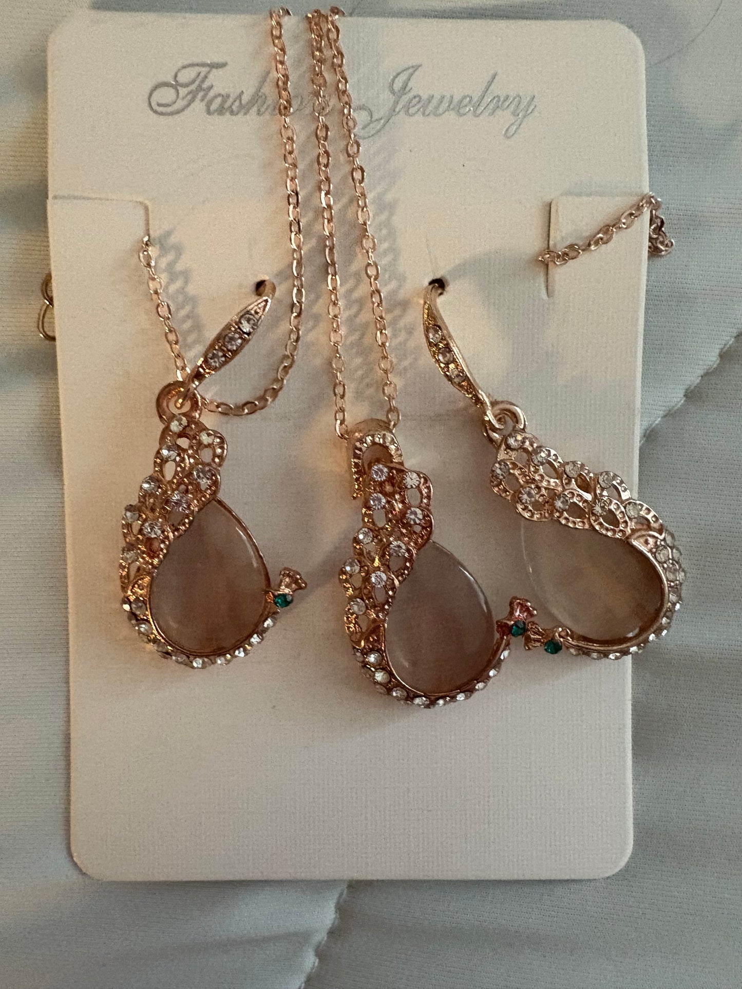 Clear and Gold Jewelry Set