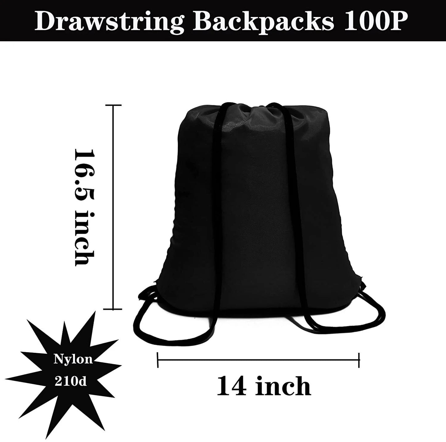 Drawstring Bags Bulk 100 Pcs Drawstring Backpack Bulk String Back Pack Gym Sport Bag for Women Draw String Bags Pack Nylon Cinch Bags, 20 Colors