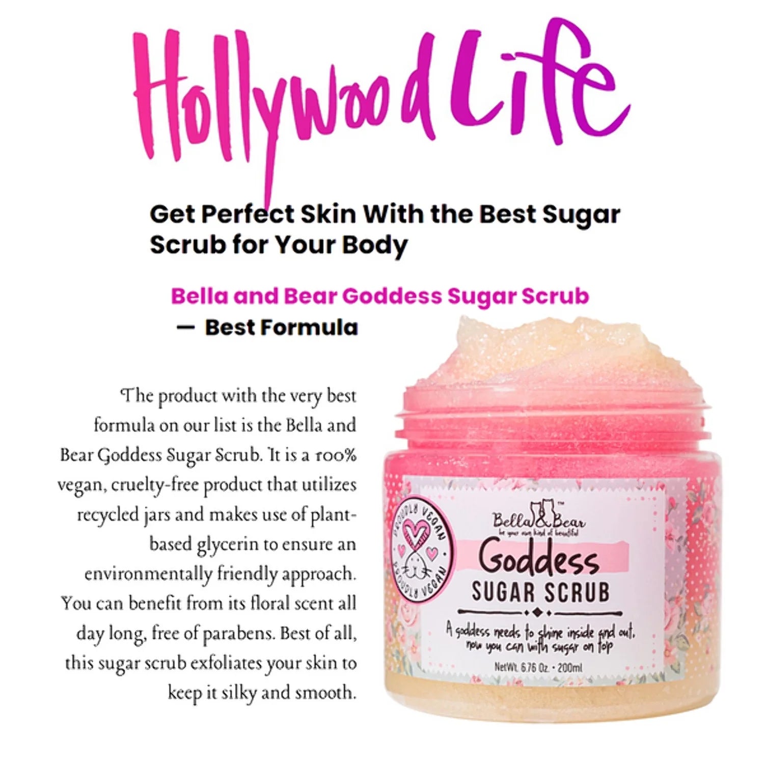Goddess Sugar Scrub, Cruelty-Free, Vegan, Exfoliating Body Scrub 6.7Oz