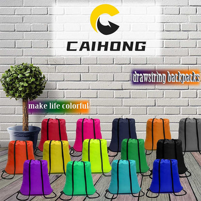 Drawstring Bags Bulk 100 Pcs Drawstring Backpack Bulk String Back Pack Gym Sport Bag for Women Draw String Bags Pack Nylon Cinch Bags, 20 Colors